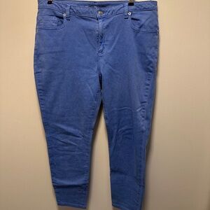 Michael Kors Woman's Izzy Cropped Skinny Cornflower Blue 5 pocket Size 14 EUC